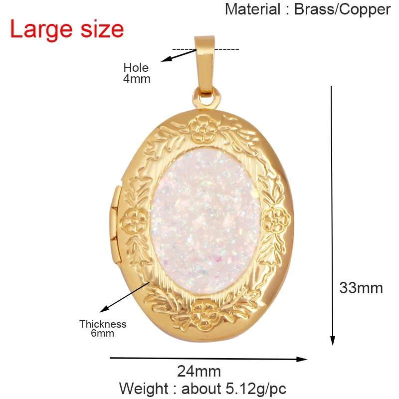 Fashion Love Heart Oval Rectangle Box Locket,Real 18K Gold Plated Open Type Charm Pendant Jewelry Accessories Supplies S03