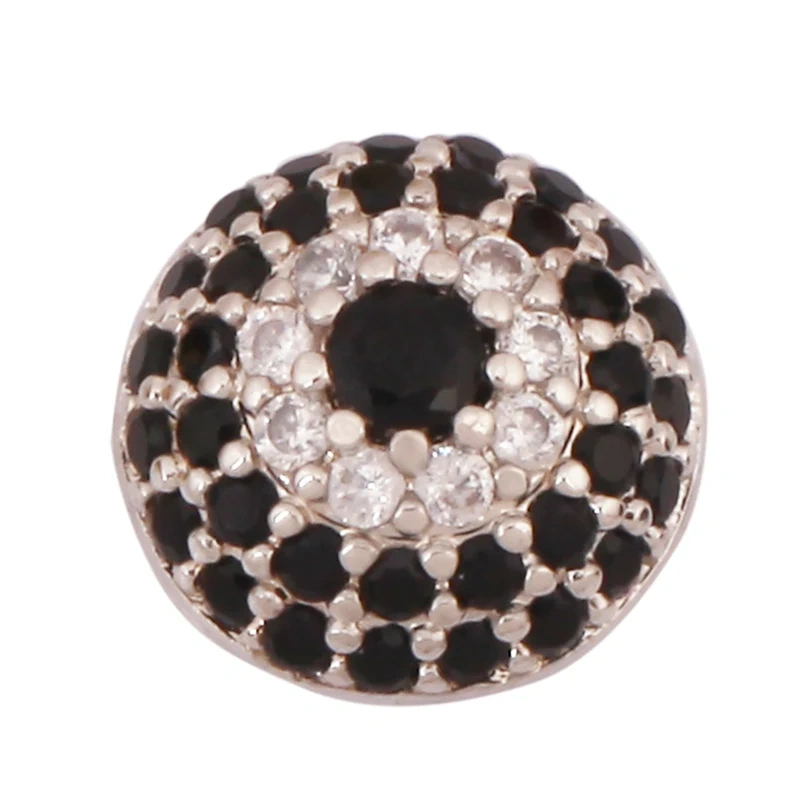 Luxury Pave Micro Zirconia Eye Spherical Geometry Spacor Bead,Real 18K Gold Plated DIY Bracelet Necklace Accessories Supply N15