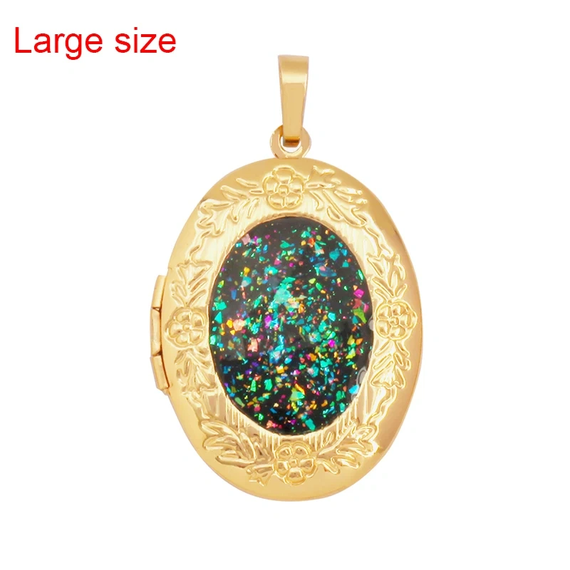 Fashion Love Heart Oval Rectangle Box Locket,Real 18K Gold Plated Open Type Charm Pendant Jewelry Accessories Supplies S03