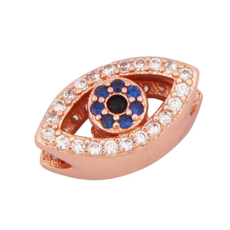 Luxury Pave Micro Zirconia Eye Spherical Geometry Spacor Bead,Real 18K Gold Plated DIY Bracelet Necklace Accessories Supply N15