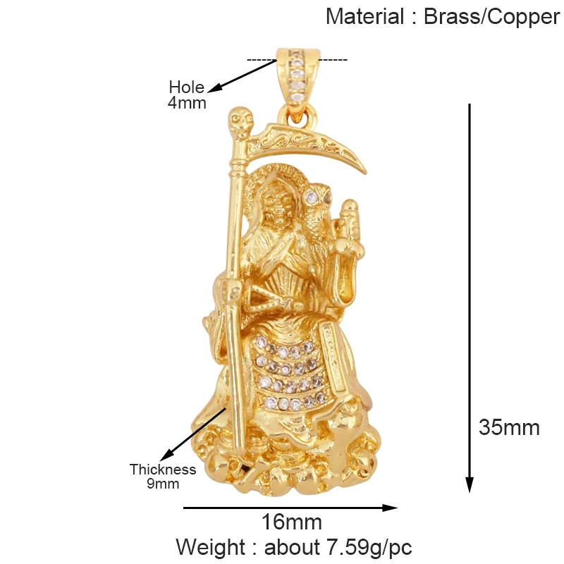 Religious Stye Jesus Virgin Mary Charm Geometry Pendant,Holy Real 18K Gold Inlaid Cubic Zirconia Jewelry Necklace Supplies S12