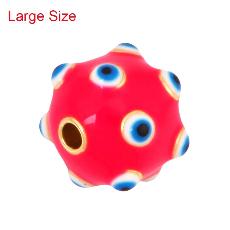 Trendy Colourful Enamel Eye Spherical Geometry Spacor Bead,Real 18K Gold Plated DIY Bracelet Necklace Accessories Supplies K88