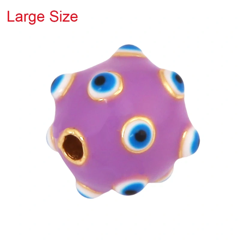Trendy Colourful Enamel Eye Spherical Geometry Spacor Bead,Real 18K Gold Plated DIY Bracelet Necklace Accessories Supplies K88