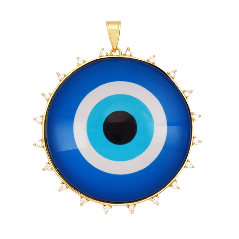 Jumbo Holy Religious Jesus Virgin Mary Evil Eye Hand Charm Pendant,Real 18K Gold Plated Jewelry Necklace Bracelet Supplies S16