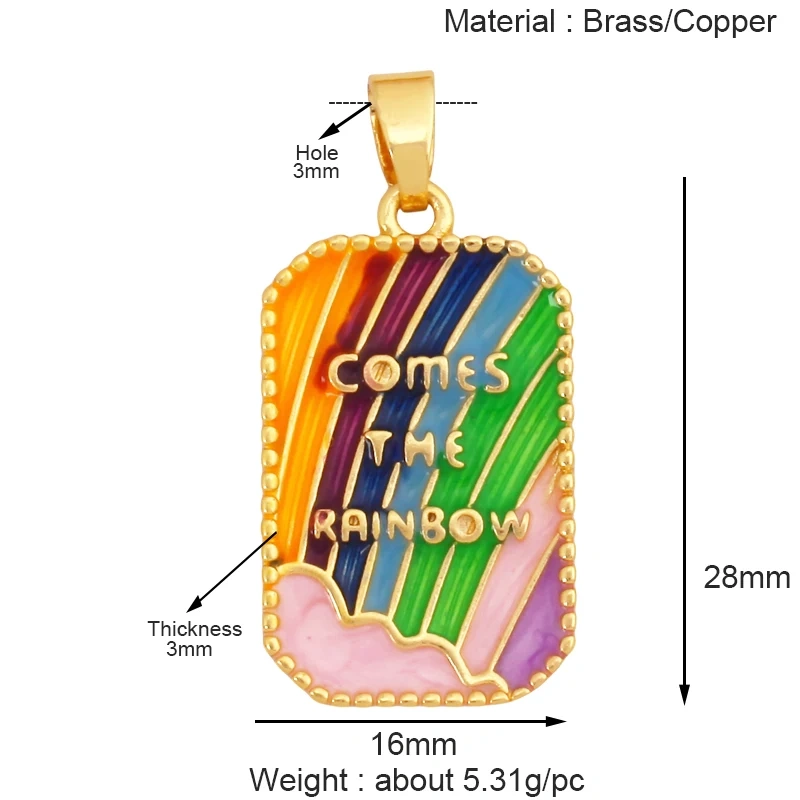 Geometry Enamel Tarot Cards Heart Flower Dolphin Charm Pendant,Real 18K Gold Plated Bracelets Necklaces Jewelry Supplies S11