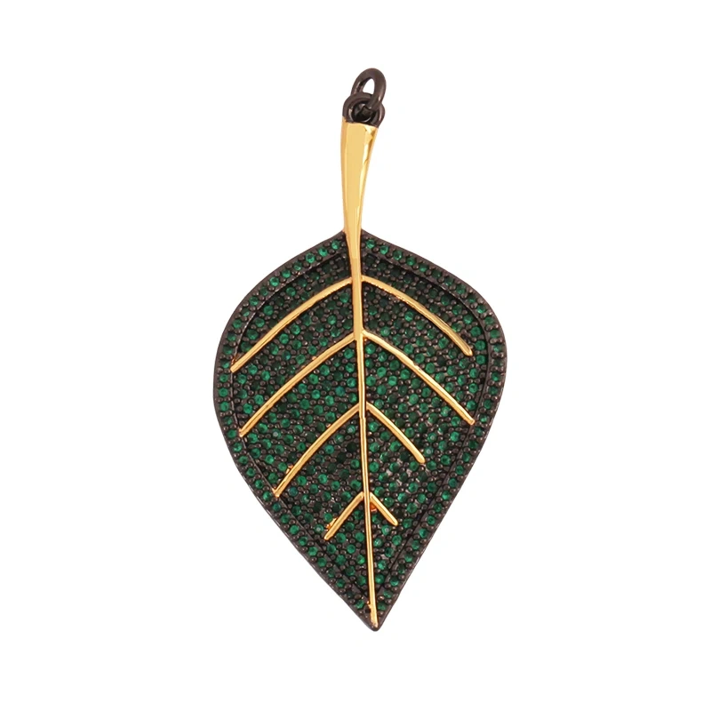 Luxury Classics Clover Leaf Sun Flower Zircon Focal Charm Pendant,Real 18K Gold Plated Jewelry Findings Accessories Supplies S01