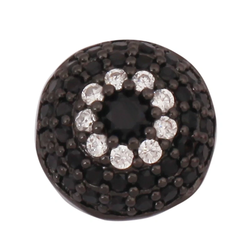 Luxury Pave Micro Zirconia Eye Spherical Geometry Spacor Bead,Real 18K Gold Plated DIY Bracelet Necklace Accessories Supply N15