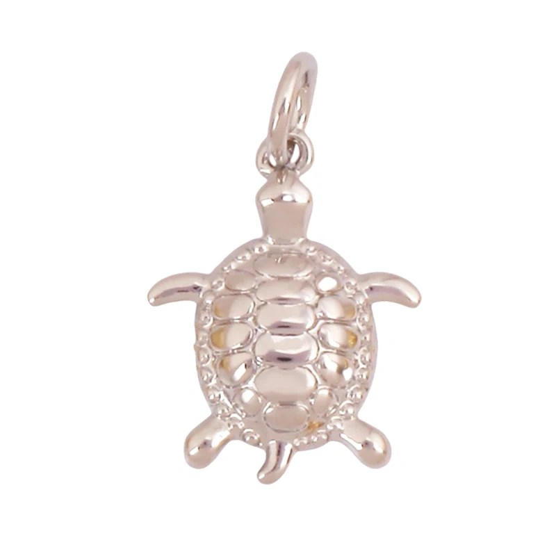 Marine Organism Sea Horse Turtle Fish Conch Shell Starfish Charm Pendant,Real 8K Gold Plated Zircon Jewelry Finding Supplies S05