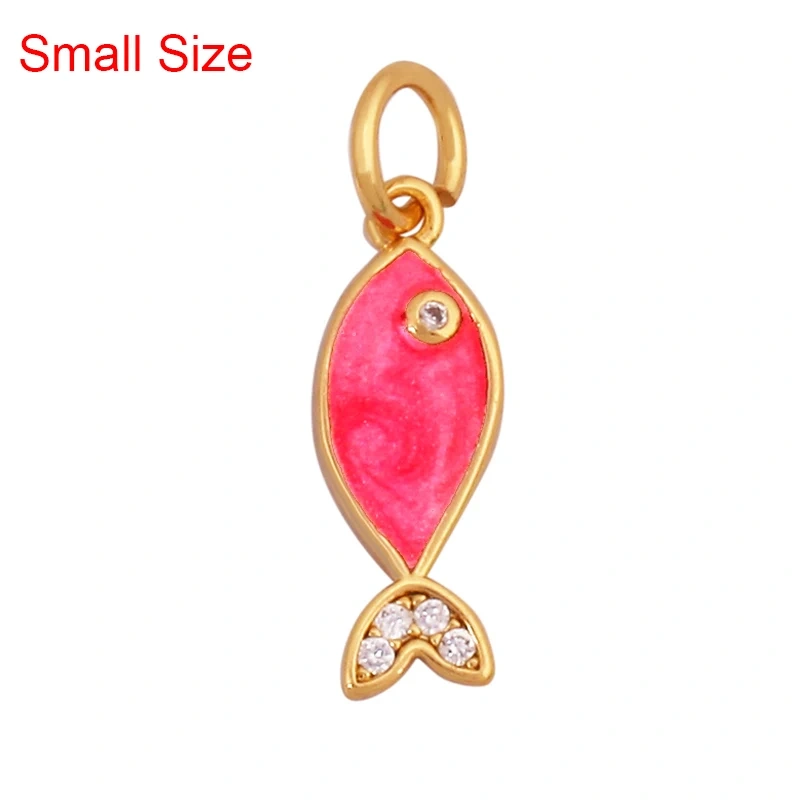 Marine Organism Sea Horse Turtle Fish Conch Shell Starfish Charm Pendant,Real 8K Gold Plated Zircon Jewelry Finding Supplies S05