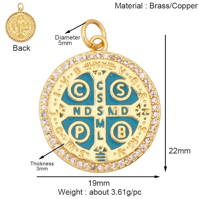 Religious Stye Jesus Virgin Mary Charm Geometry Pendant,Holy Real 18K Gold Inlaid Cubic Zirconia Jewelry Necklace Supplies S12