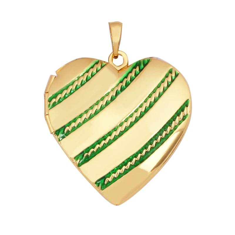 Fashion Love Heart Oval Rectangle Box Locket,Real 18K Gold Plated Open Type Charm Pendant Jewelry Accessories Supplies S03