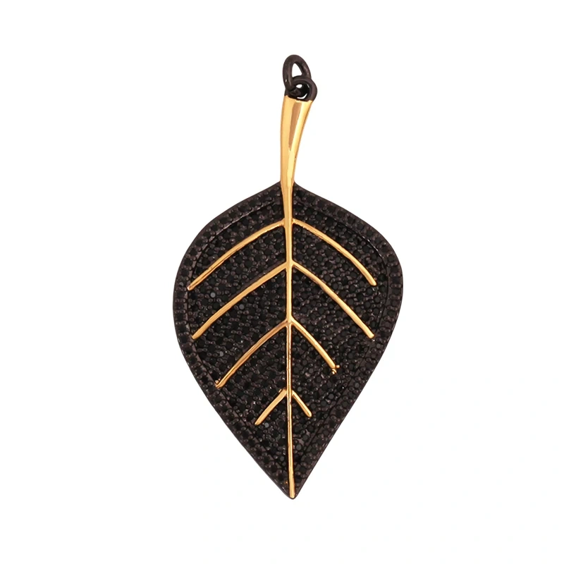 Luxury Classics Clover Leaf Sun Flower Zircon Focal Charm Pendant,Real 18K Gold Plated Jewelry Findings Accessories Supplies S01