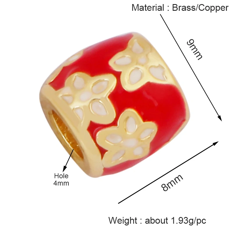 Fashion Delicacy Flowers Heart Round Geometry Shape Star Moon Spacer Beads,Colorful Tube18K Gold Jewelry Making Supplies K82