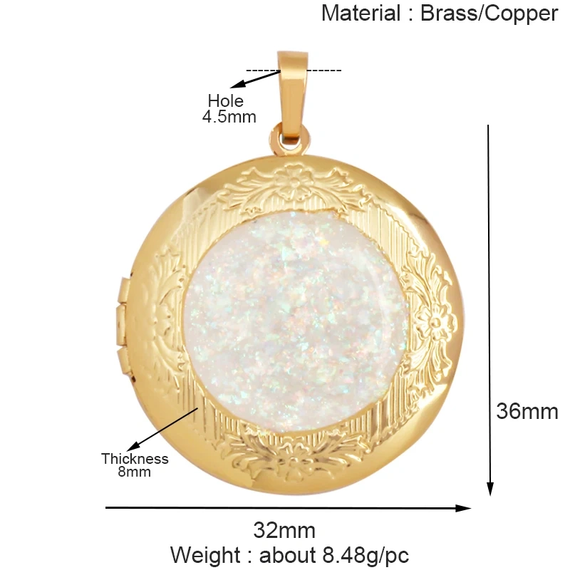 Fashion Love Heart Oval Rectangle Box Locket,Real 18K Gold Plated Open Type Charm Pendant Jewelry Accessories Supplies S03