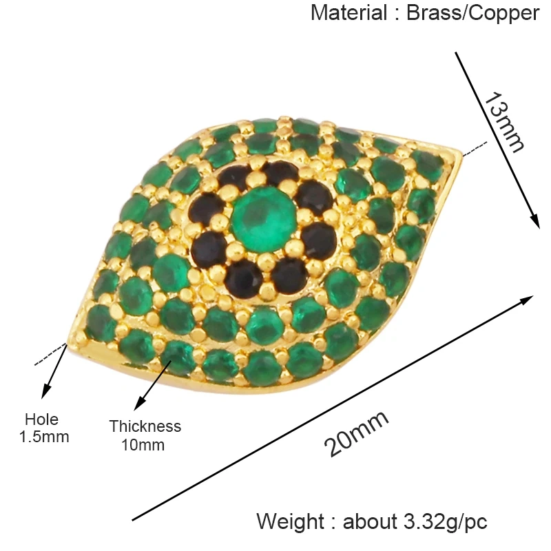 Luxury Pave Micro Zirconia Eye Spherical Geometry Spacor Bead,Real 18K Gold Plated DIY Bracelet Necklace Accessories Supply N15