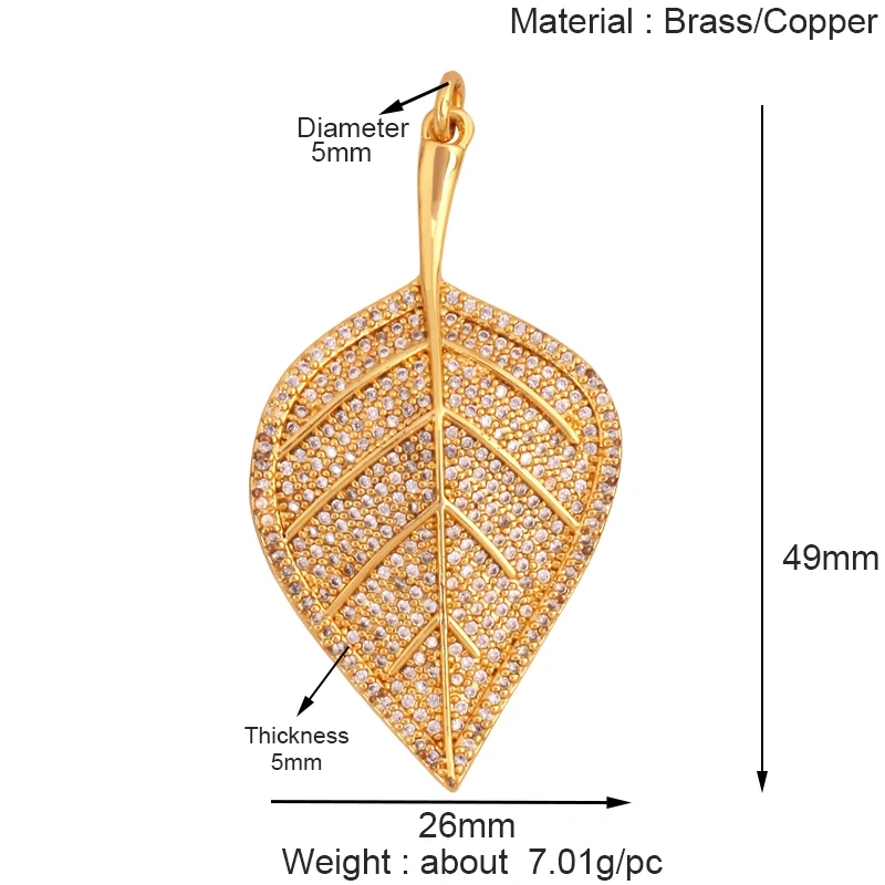 Luxury Classics Clover Leaf Sun Flower Zircon Focal Charm Pendant,Real 18K Gold Plated Jewelry Findings Accessories Supplies S01