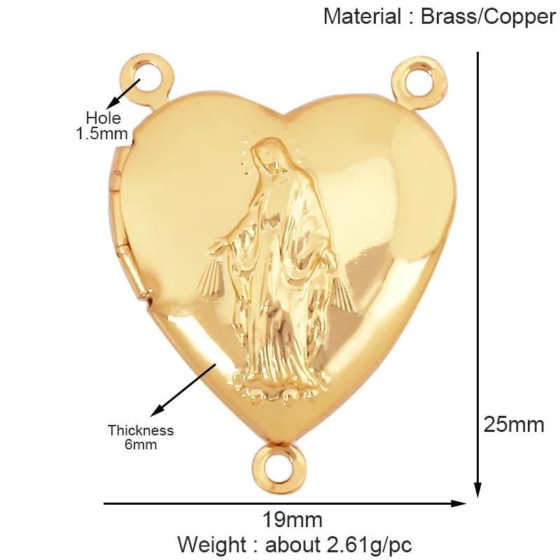 Religious Style Holy Jesus Virgin Mary Charm Geometry Pendant,18K Gold Inlaid Cubic Zirconia Jewelry Necklace Accessories S08