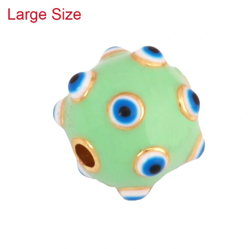 Trendy Colourful Enamel Eye Spherical Geometry Spacor Bead,Real 18K Gold Plated DIY Bracelet Necklace Accessories Supplies K88