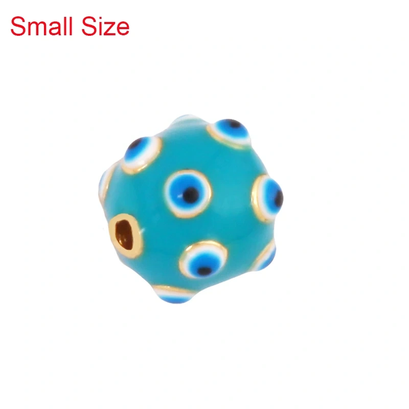 Trendy Colourful Enamel Eye Spherical Geometry Spacor Bead,Real 18K Gold Plated DIY Bracelet Necklace Accessories Supplies K88