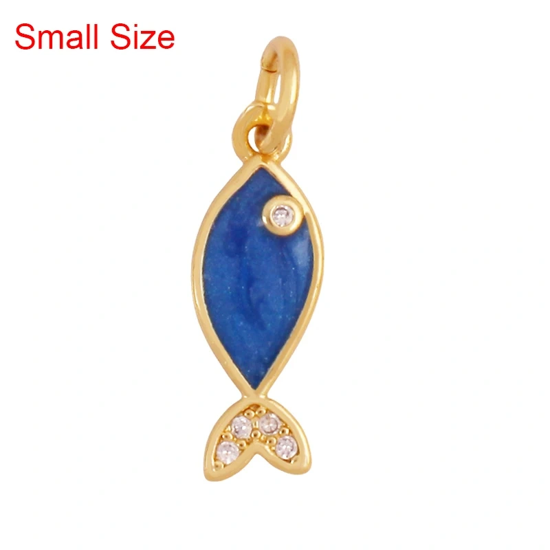 Marine Organism Sea Horse Turtle Fish Conch Shell Starfish Charm Pendant,Real 8K Gold Plated Zircon Jewelry Finding Supplies S05
