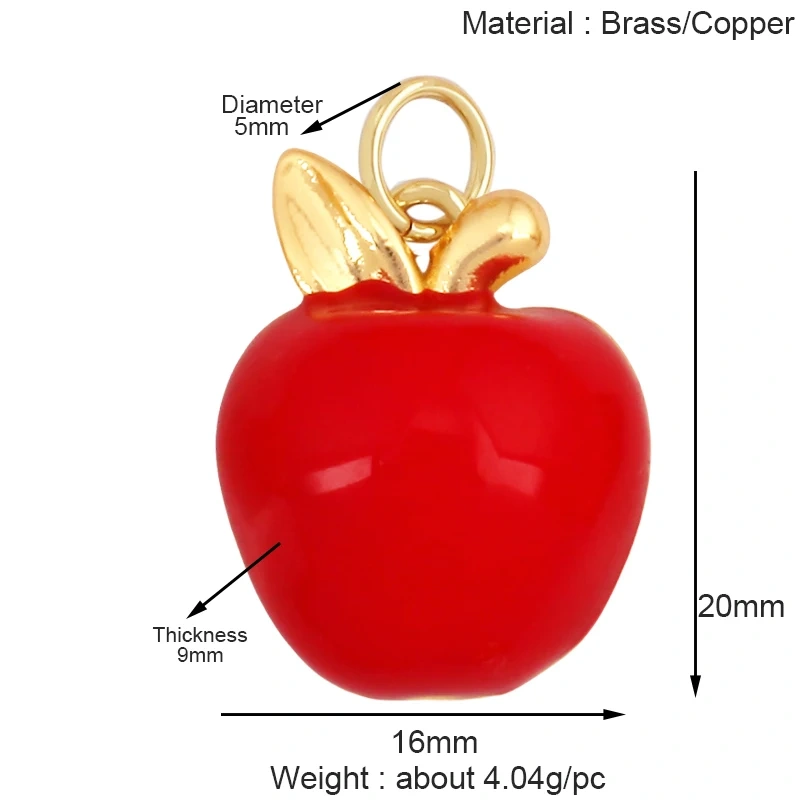 Fruit Apple Pomegranate Pineapple Strawberry Cherry Lemon Banana Charm Pendant,Jewelry Necklace Bracelet Making Supply K67