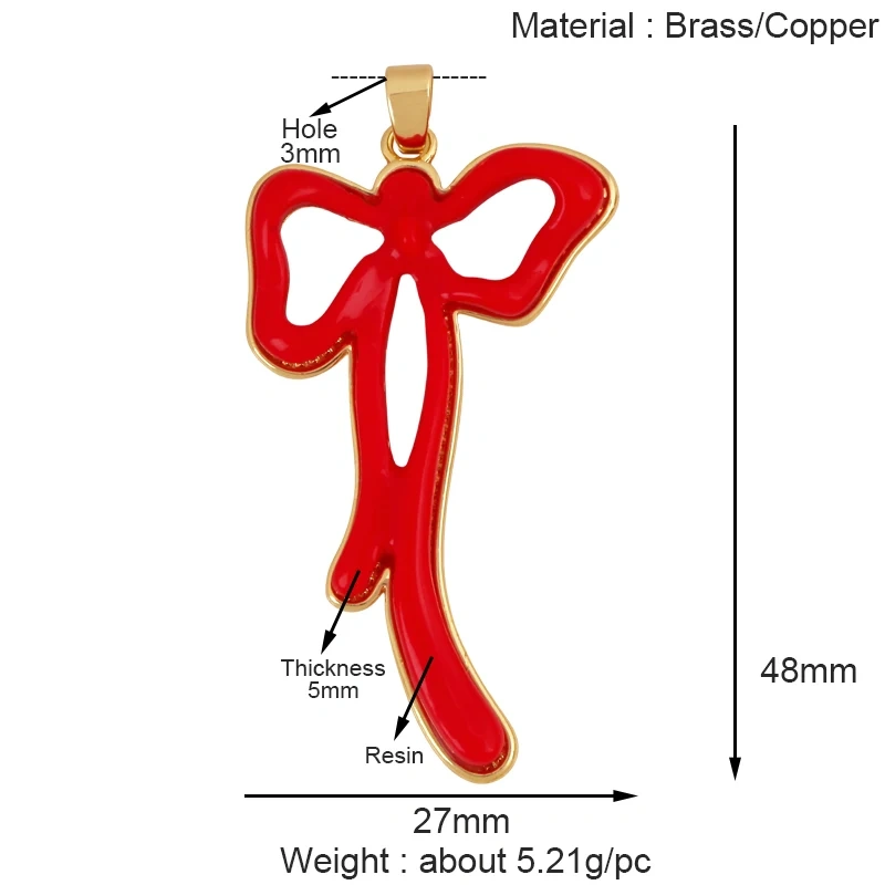 Fashion Bowknot Zircon Pearl Charm Pendant,18K Gold Plated Necklace Bracelet DIY Handmade Jewelry Making Accessories Supply K78