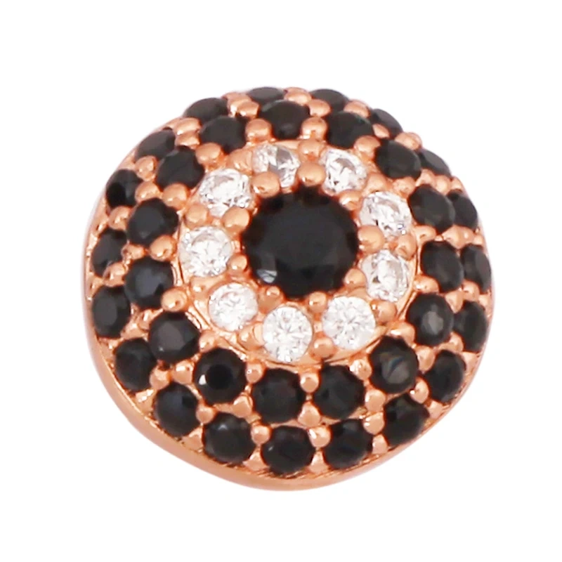 Luxury Pave Micro Zirconia Eye Spherical Geometry Spacor Bead,Real 18K Gold Plated DIY Bracelet Necklace Accessories Supply N15