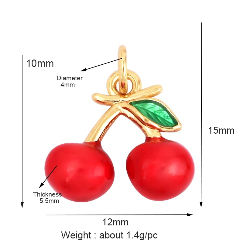 Fruit Apple Pomegranate Pineapple Strawberry Cherry Lemon Banana Charm Pendant,Jewelry Necklace Bracelet Making Supply K67