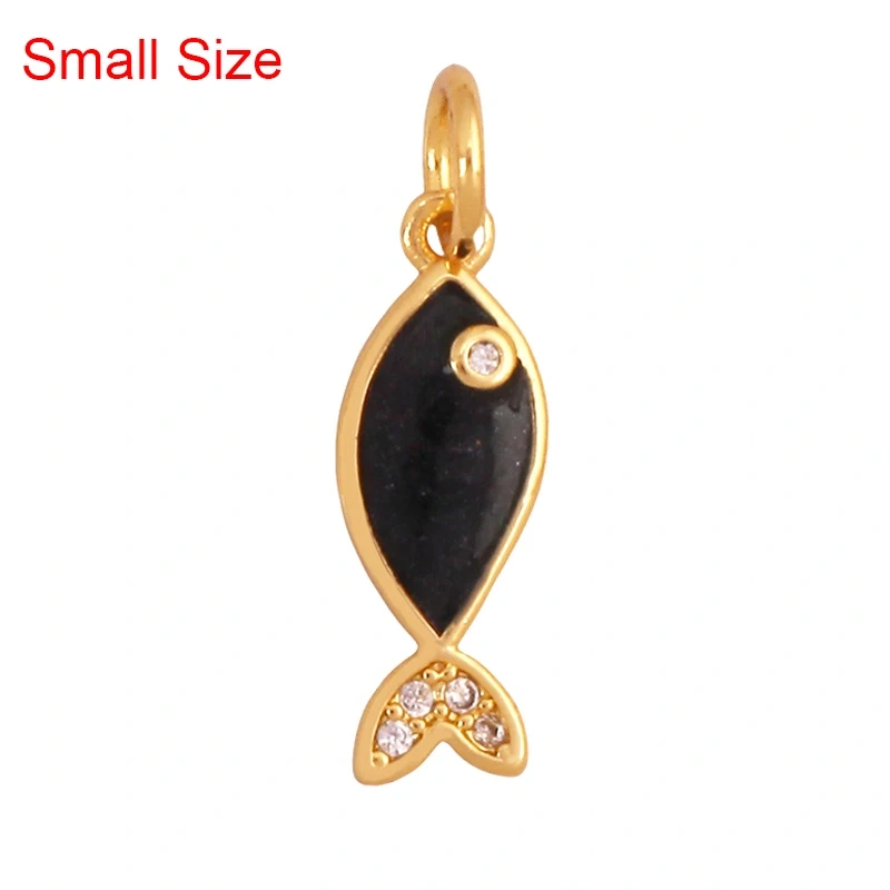 Marine Organism Sea Horse Turtle Fish Conch Shell Starfish Charm Pendant,Real 8K Gold Plated Zircon Jewelry Finding Supplies S05