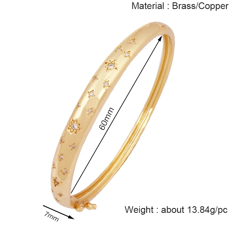 Fashion Brass Shell Bracelet Bangle,18K Gold Plated with Zirconia  Jewelry  Supplies K70