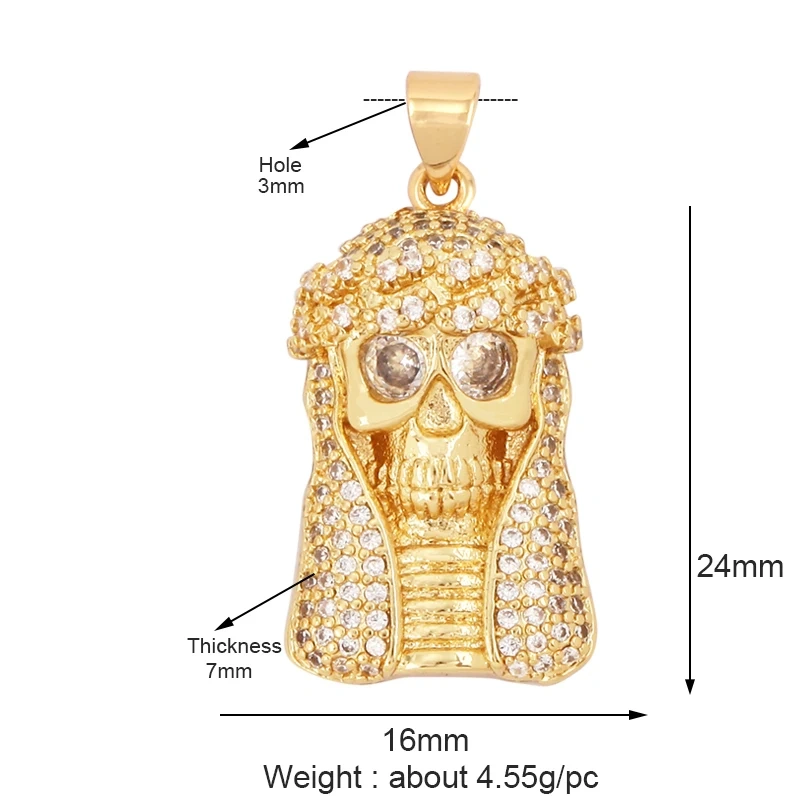 Holy Religious Style Jesus Virgin Mary Charm Geometry Pendant,18K Gold Inlaid Cubic Zirconia Jewelry Necklace Accessories M15