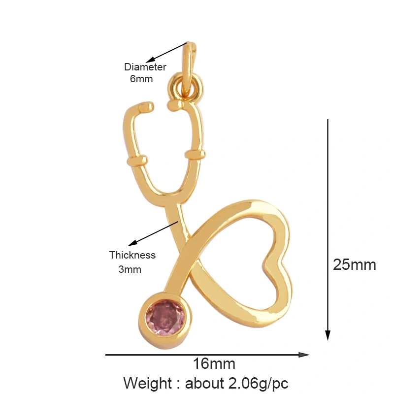Love Heart Knife Fork Tableware Stethoscope Instrument Charm Pendant,DIY Jewelry Accessories for Necklaces Making Supplies M15