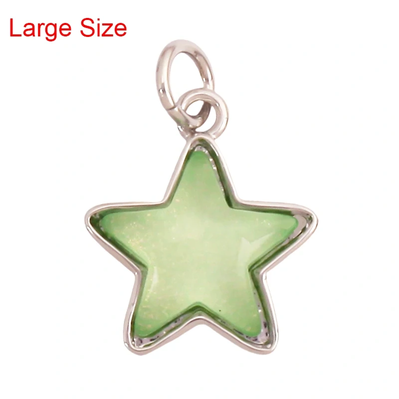 Trendy Crystal Glass Zircon Star Space Charm Pendant,Real 18K Gold Plated Necklace Bracelet DIY Craft Jewelry Making Supply S14