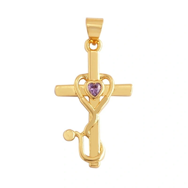 Love Heart Knife Fork Tableware Stethoscope Instrument Charm Pendant,DIY Jewelry Accessories for Necklaces Making Supplies M15