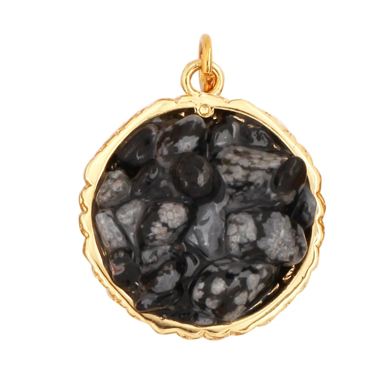 New Style Multi Color Stone Charm Pendant,18K Real Gold Plated ,Jewelry Necklace Bracelet Accessories Supplies M15