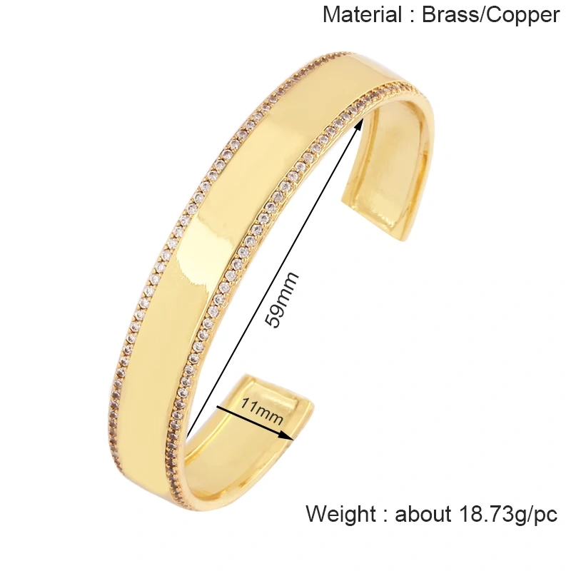 Fashion Brass Shell Bracelet Bangle,18K Gold Plated with Zirconia  Jewelry  Supplies K70