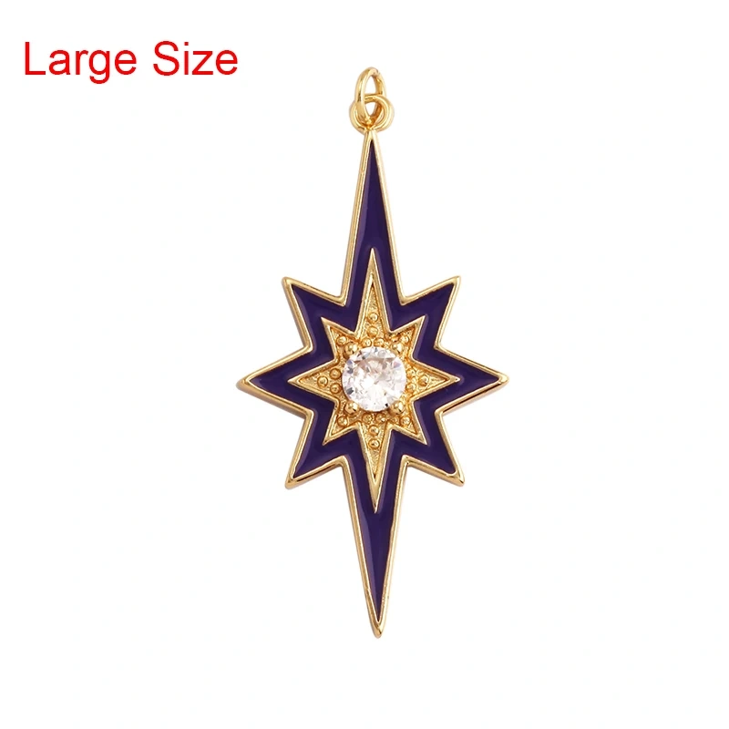 Fashion Romantic Sweet Celetial North Star Sun Moon Charm Pendant,Colorful Enamel Gift Jewelry Necklace Bracelet Accessories S20