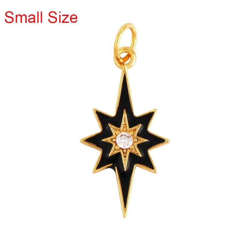 Fashion Romantic Sweet Celetial North Star Sun Moon Charm Pendant,Colorful Enamel Gift Jewelry Necklace Bracelet Accessories S20
