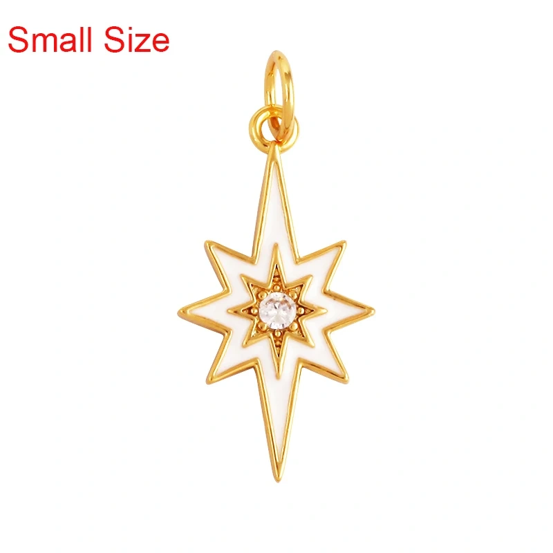 Fashion Romantic Sweet Celetial North Star Sun Moon Charm Pendant,Colorful Enamel Gift Jewelry Necklace Bracelet Accessories S20