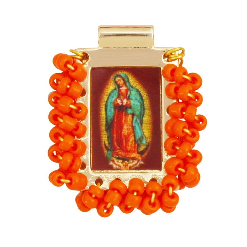 Bohemian Style Colourful Seed Glass Beads Charm Pendant,Fashion Religious Jesus Virgin Mary Jewelry Necklace Bracelet Supply K99
