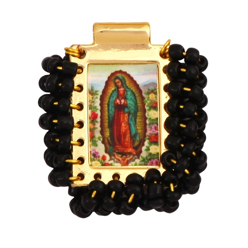 Bohemian Style Colourful Seed Glass Beads Charm Pendant,Fashion Religious Jesus Virgin Mary Jewelry Necklace Bracelet Supply K99
