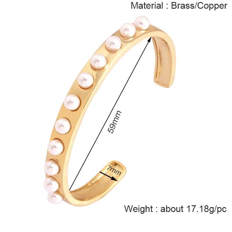 Fashion Brass Shell Bracelet Bangle,18K Gold Plated with Zirconia  Jewelry  Supplies K70