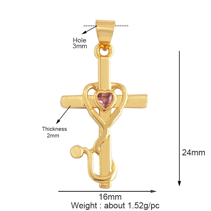 Love Heart Knife Fork Tableware Stethoscope Instrument Charm Pendant,DIY Jewelry Accessories for Necklaces Making Supplies M15