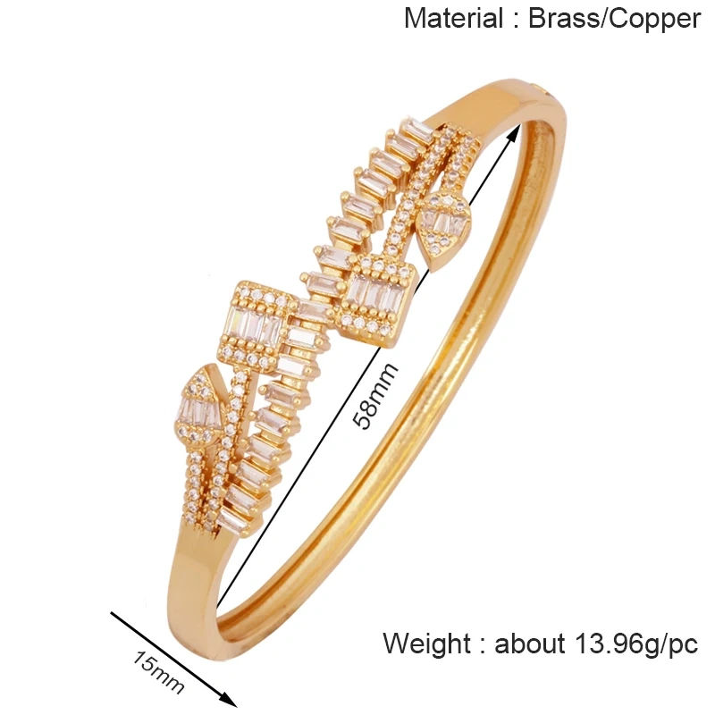 Fashion Brass Shell Bracelet Bangle,18K Gold Plated with Zirconia  Jewelry  Supplies K70