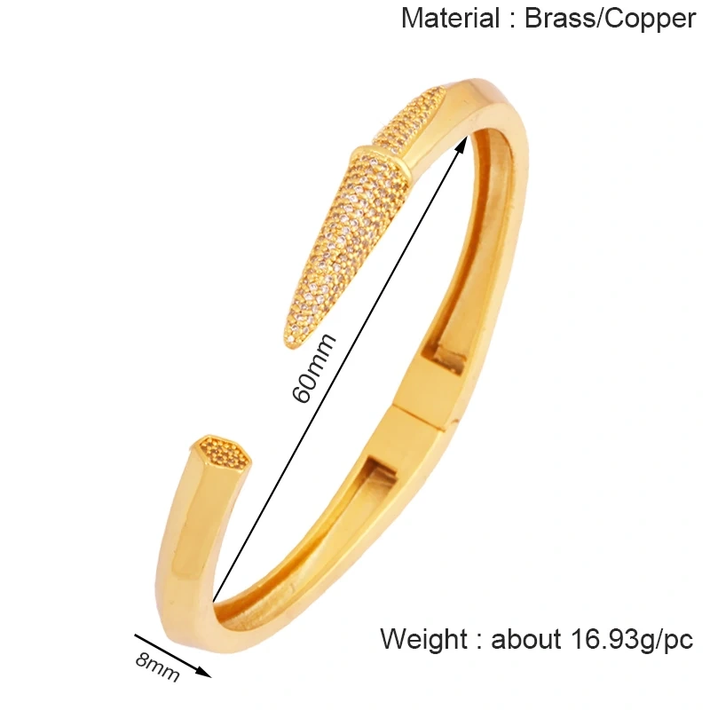Fashion Brass Shell Bracelet Bangle,18K Gold Plated with Zirconia  Jewelry  Supplies K70