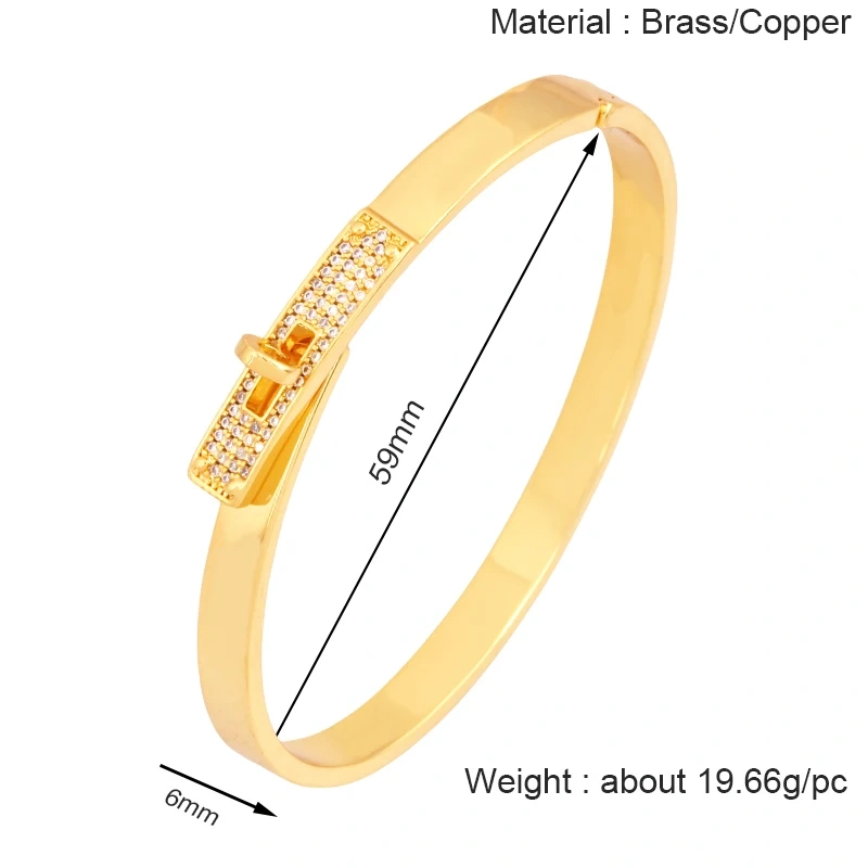 Fashion Brass Shell Bracelet Bangle,18K Gold Plated with Zirconia  Jewelry  Supplies K70