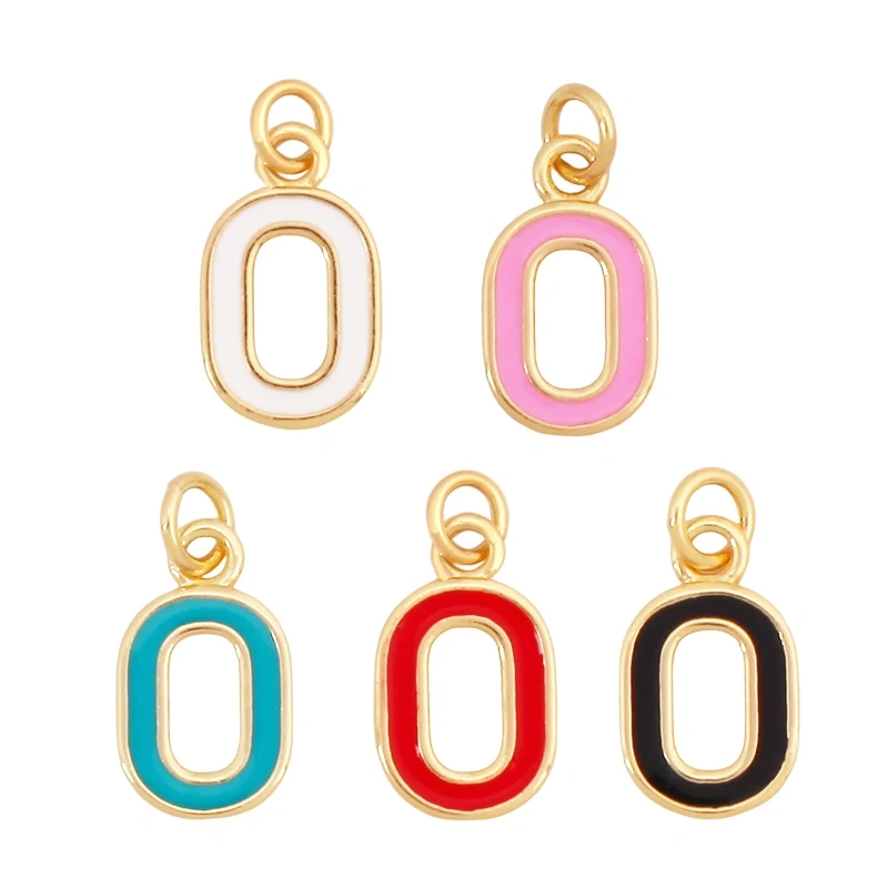 Initial Letter Name A-Z Charm Pendants , Fashion Colorful Enamel Oil Dropped ,18K Gold Plated,Jewelry Necklace Findings S15