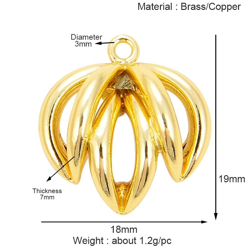 Sweet Sun Rose Flower Maple Leaf Clover Tree Charm Pendant,Real 18k Gold Shell Zircon Jewelry Findings Necklace Supplies S07