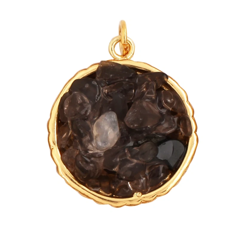 New Style Multi Color Stone Charm Pendant,18K Real Gold Plated ,Jewelry Necklace Bracelet Accessories Supplies M15