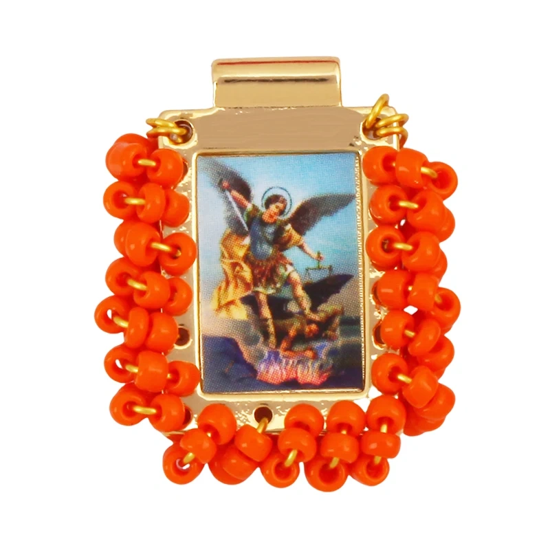 Bohemian Style Colourful Seed Glass Beads Charm Pendant,Fashion Religious Jesus Virgin Mary Jewelry Necklace Bracelet Supply K99